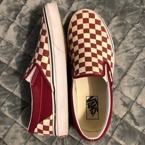 Red/Cream Checkered Vans